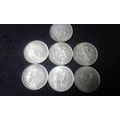 7 X 5 SHILLINGS SILVER COINS WEIGHT IS 197.85 GRAM 1951 TO 1961 BID PER COIN