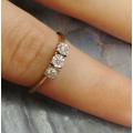 18ct GOLD 0.15 Carat Clear DIAMOND Trilogy Eternity Ring