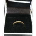 HALF `ETERNITY DIAMOND RING` Set with `16 NATURAL DIAMONDS` in 9ct Yellow Gold