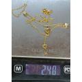 Genuine Yellow Gold Locket and Key Lariat set in a 9ct Gold chain