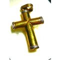 `Vintage Estate ` Religious 9 Carat Gold Pendant Cross set in 9K Yellow & White Gold.