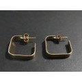 Elegant and Fashionable Square 9ct Ladies Gold Earrings