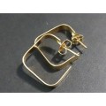 Elegant and Fashionable Square 9ct Ladies Gold Earrings