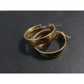 `ITALY` 9CT ROSE GOLD Hollow Hoop Earrings.