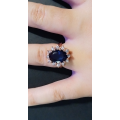 `PRINCESS DIANA` Genuine 9CT Rose Gold `BLUE SAPPHIRE` Engagement Ring.