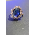 `PRINCESS DIANA` Genuine 9CT Rose Gold `BLUE SAPPHIRE` Engagement Ring.
