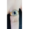 `NATURAL BLUE SAPPHIRE and ` NATURAL DIAMOND` Fashion Ring Set in 9CT Yellow Gold.