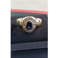 `NATURAL BLUE SAPPHIRE and ` NATURAL DIAMOND` Fashion Ring Set in 9CT Yellow Gold.