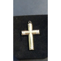 `HOLLOW GOLD CROSS` Pendant set in 9CT White and Yellow Gold.