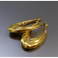 BIG and BULKY  `CREOLE` HOLLOW GOLD` Hoop Earrings, Set in 9CT Yellow Gold