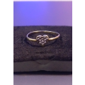 Heart shaped `PROMISE DIAMOND RING` Set in 9CT Yellow Gold/