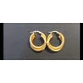 `HALF FLORENTINE EARRINGS` Double Hoop set in 9ct GENUINE GOLD.