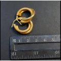 `HALF FLORENTINE EARRINGS` Double Hoop set in 9ct GENUINE GOLD.