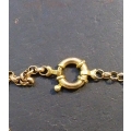`ROLO CHAIN` Bracelet on a 9CT Yellow Gold `OPEN  HEART PUFFED` Pendant