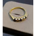 `GENUINE` `BLUE SAPPHIRE & DIAMOND` Engagement Ring Set in 9CT yellow Gold( Genuine Gold)
