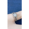 0.80 Carat Diamond Engagement `Split Shank` Ring in 18CT White Gold.( Genuine Diamonds & Gold)