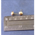 9CT `HOLLOW GOLD BUTTON` Yellow Gold Earrings ( Genuine Gold)