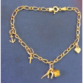 `ITALY` 9CT Yellow Gold / Charm Bracelet ( Genuine Gold)