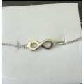 Beautiful Infinity 925 Sterling Silver Bracelet. ( Genuine Silver)