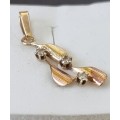 `NATURAL DIAMONDS` Set in a 12CT Portuguese Gold Pendant (Genuine Gold)