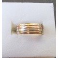 `TRIPPLE TONE` 9CT Yellow, Rose and White Gold Fashion Ring. ( Genuine Gold)