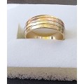 `TRIPPLE TONE` 9CT Yellow, Rose and White Gold Fashion Ring. ( Genuine Gold)