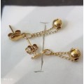 `Drop ball` 9CT Yellow Gold Earrings ( Genuine Gold)