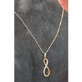 `INFINETY` CZ PENDANT on ROPE CHAIN / 9CT Yellow Gold ( Genuine Gold. )
