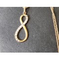 `INFINETY` CZ PENDANT on ROPE CHAIN / 9CT Yellow Gold ( Genuine Gold. )