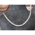 `ITALY` 9CT White Gold `SNAKE CHAIN` Necklace. ( Genuine Gold. )