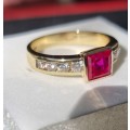 `1.80 Carat `RUBY and DIAMOND` Dress Ring, set in 9CT Yellow Gold (Genuine Gold and Gemstones)
