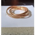 `TRINITY ROLLING` 9CT Yellow Gold `LOVE RING`. ( Genuine Gold. )