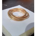 `TRINITY ROLLING` 9CT Yellow Gold `LOVE RING`. ( Genuine Gold. )