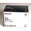 Panasonix Lumix G Lens 25mm f/1.7 for mirrorless micro 4/3