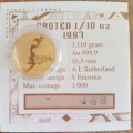 1997 PROTEA GOLD 1/10 OZ WOMEN OF SOUTH AFRICA "R1 START"