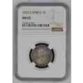 1923 UNION SHILLING - NGC GRADED MS63 - RARE COIN