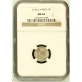 1935 SOUTH AFRICA UNION TICKEY - NGC GRADED MS64
