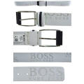 Hugo Boss Green Label Belt With A Straight End  WHITE WITH GREY