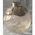 Silver top bottle, damaged, for display as too good to toss out
