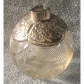 Silver top bottle, damaged, for display as too good to toss out
