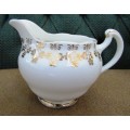 Colclough Bone China Milk Jug England White with Gold Trim approximately 12 long x 9 cms high