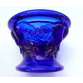 Cobalt blue glass `PEAR` Candle holder FRANCE vintage app. D12 x H8.5 cms