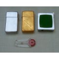 3 x Vintage lighters 2 x Zippo 1 x inscribed `Angela` app. 6 cms long