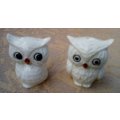 `OWL` Salt and Pepper shakers porcelain vintage app.5 cms high