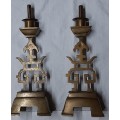 Brass Oriental Incense Burner / Candle Holder x 2 vintage