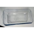 Fireking Embossed Blue Loaf Pan VERY OLD Approximately L25 x W13 x H7 cms