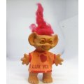 Troll Doll `Uneeda Doll Co Inc Wishnik Red Hair used circa 1966 app 14 cms tall