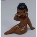 South African Tribal Art Figurine hand painted vintage app. L 8 x H 8 cms