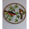 Birds on a tree decorative wall hanging PLATE with Gold Trim D16 cms vintage