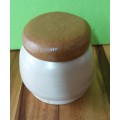 Hand Made Pottery Lidded  Container Signed `JUST FUN` APP. H13 X D13 Vintage